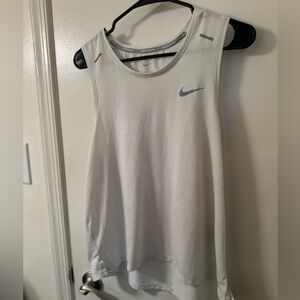 White Nike Drifit Tank with reflection details